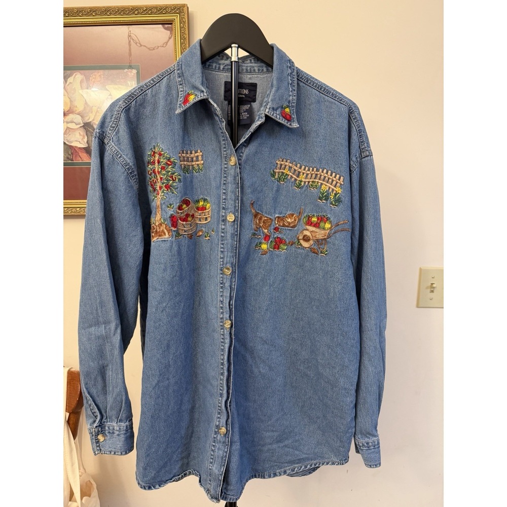 90s Solutions Denim Harvest Shirt, Size L
